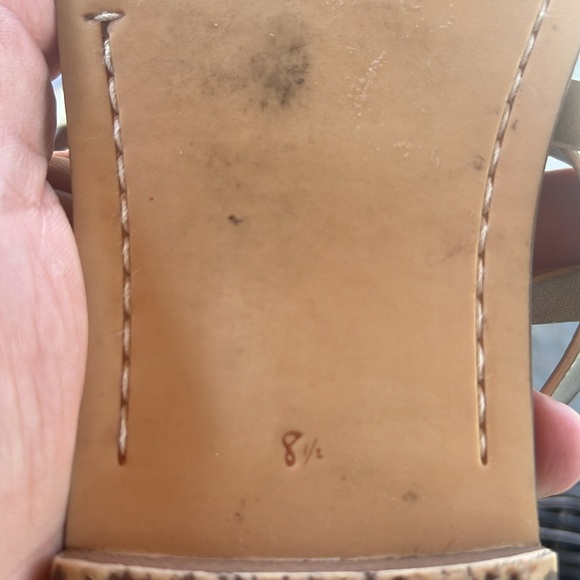 Sam Edelman Ganesa Gladiator Sandals Gold Strappy Flat Leather Women’s 8.5 - Picture 7 of 11